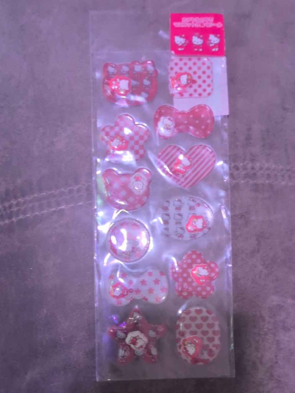 Hello Kitty Pink Puffy Sticker Pack for Kids Accessories